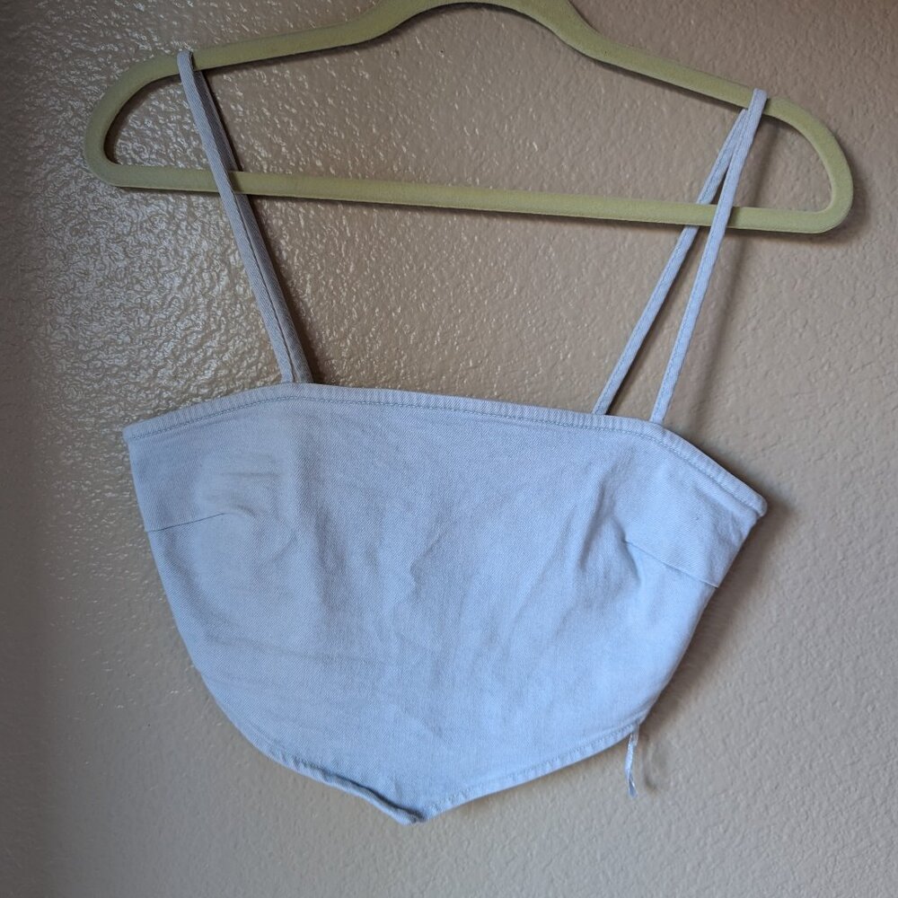 Zara stretchy-denim crop top, size S